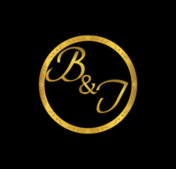 BI initial wedding in golden ring