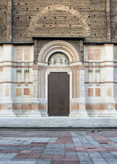 Renaissance Church Doorway in Bologna:  A finely carved Marble doorway to an old church in Bologna's Centro district