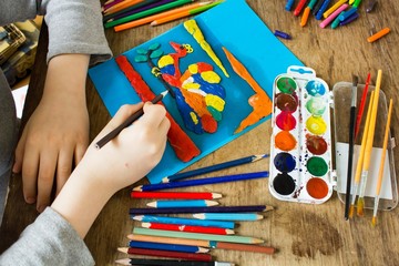 child is engaged in creativity