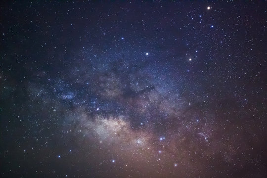 Fototapeta Close-up of Milky Way Galaxy, Long exposure photograph, with gra