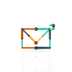 Vector email business symbol, or at sign logo. Linear minimalistic flat icon design