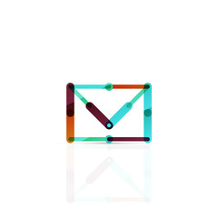 Vector email business symbol, or at sign logo. Linear minimalistic flat icon design