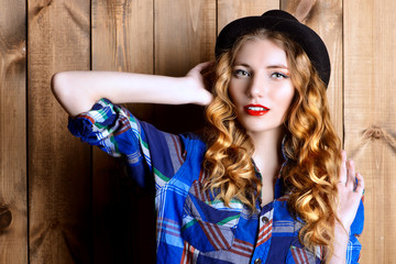 Fototapeta premium cheerful redhead girl