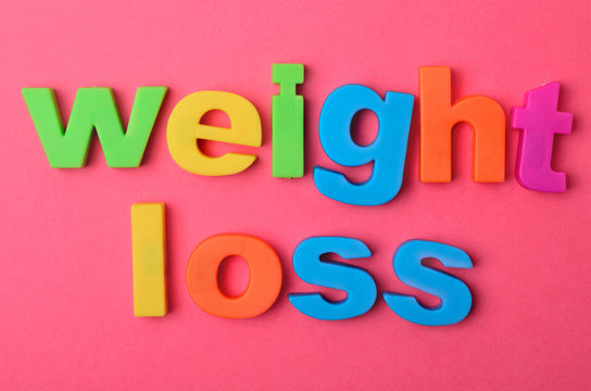 Weight loss words on background