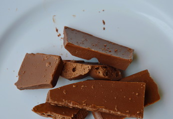 chocolate on white dish