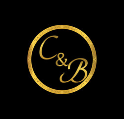 CB initial wedding in golden ring