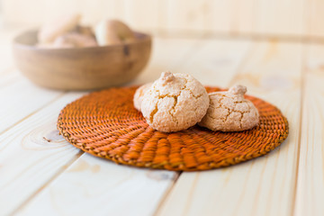 Freshly baked sugar cookies.  Closeup