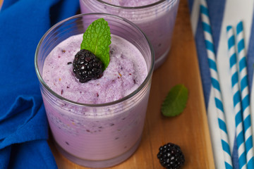 Blackberry Smoothie. Selective focus.