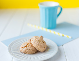 Soft spicy brown sugar cookies on plate