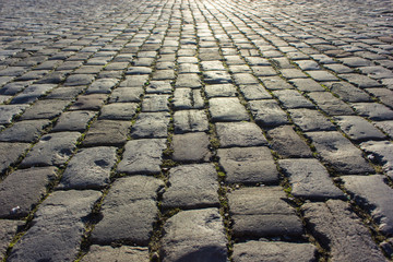 Old cobblestone in Novocherkassk, Russia