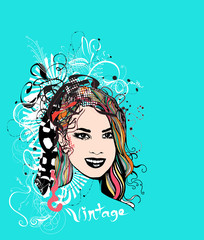 Vector beautiful woman