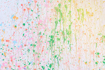 Color splash on white paper texture abstract background.