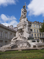 Fototapeta na wymiar column on the Avenida de Liberdade in Lisbon the Capital city of Portugal 