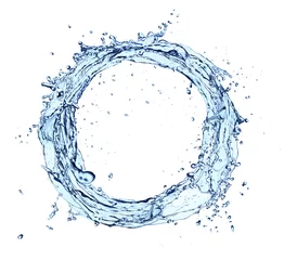 Poster Water splash cirkel geïsoleerd op een witte achtergrond © Jag_cz