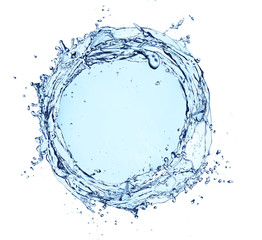 Fototapeta na wymiar Water splash circle isolated on white background