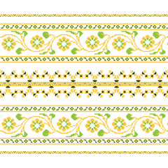 Set of Ethnic ornament pattern with  cross stitch  flower