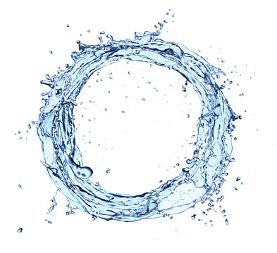  Water splash circle isolated on white background