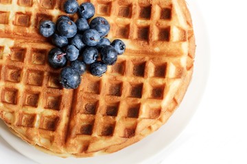 Waffle Breakfast with blueberries