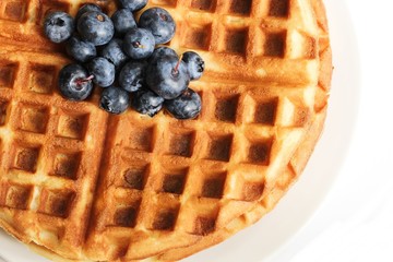 Waffle Breakfast with blueberries
