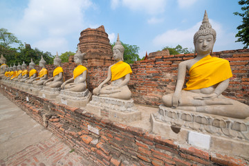 Fototapeta na wymiar Wat Yai Chaimongkol, Ayutthaya, Thailand