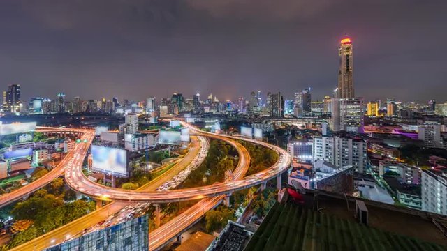 Bangkok, Thailand highways and cityscape.