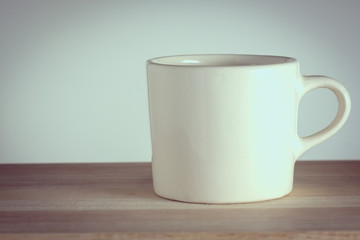 Coffee cup with filter effect retro vintage style