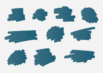 Brush strokes set abstract vector illustration