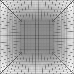background with a perspective grid.
