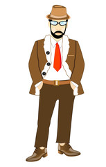 Young person in fur coat