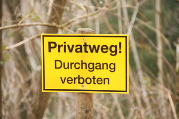 Schild Privatweg