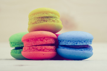 macaroon with filter effect retro vintage style