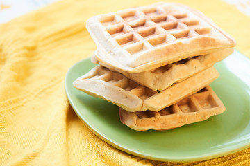 Belgian waffles on a plate
