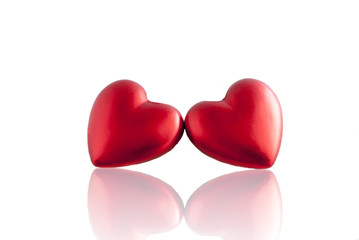 red heart with mirror reflection