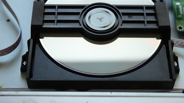 DVD player. Inside a DVD player. Download and extract the DVD disc from the player. DVD disk.