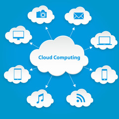 Cloud computing technology abstract scheme eps10 vector illustration