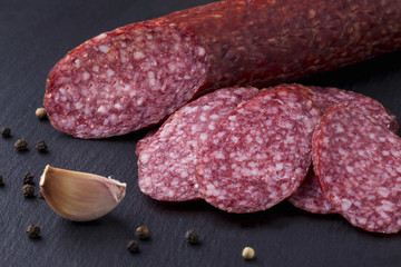 sausage on a cutting board