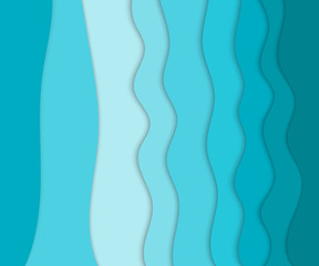 Abstract background with different levels wavy surfaces, material design