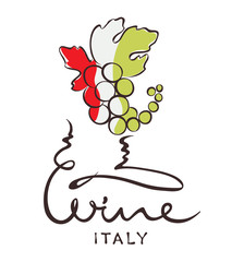 Abstract vector illustration, logotype, sign -- wine from Italy