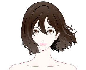 女性の表情 / シリアス / ヌード / なびく髪