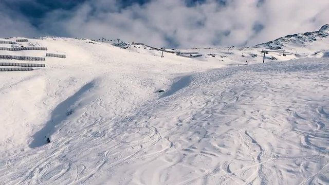 Mountain Gondola Skiing Skiers Alps Europe Austria Winter