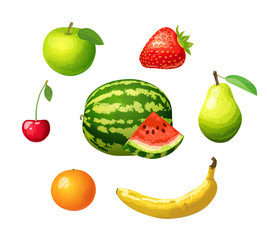 Fruits icons set