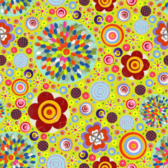 Naklejka premium flowers, seamless pattern, endless floral background. Paint text