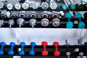 Metal and rubberized dumbbells