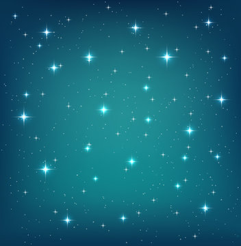 Night sky background with glittering stars. Vector