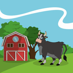 farm animals cartoons, vector illustration