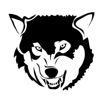 Outline wolf vector image. Can be use for logo