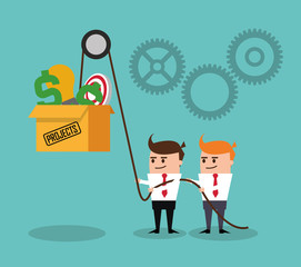 Project and Strategy design, businessman cartoon concept