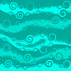 Turquoise sea abstract background. Vector illustration.