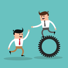 Project and Strategy design, businessman cartoon concept