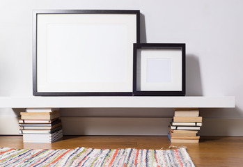 Two black picture frames